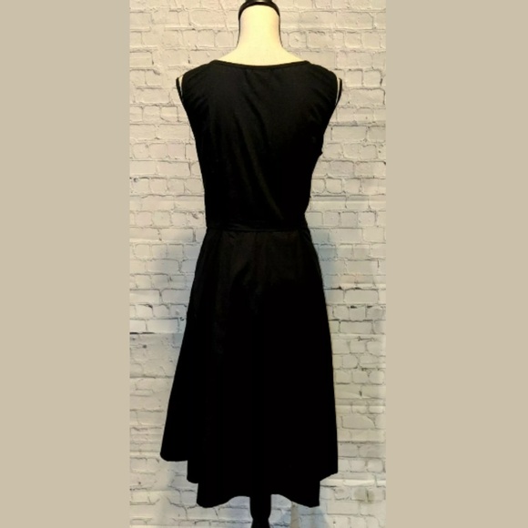 eShakti Dress Size 14 Black Embroidered Belted - Picture 2 of 2